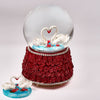 Snow Globe ROSES BUDS SWANS IN LOVE 120 mm